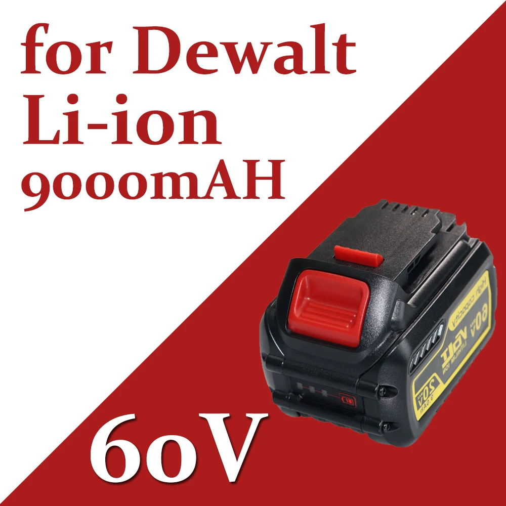 9000mAh 60V подходит для Dewalt DCB606 DCB609G DCB61220V/60V/120V беспроводные электрические инструменты
9000mAh 60V подходит для Dewalt DCB606 DCB609G DCB61220V/60V/120V беспроводные электрические инструменты