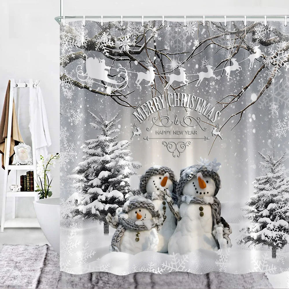 Snow Pine Forest Snowman Shower Curtain Winter Shower Curtains Christmas Decorative Fabric Washable Bathroom Accessories Sets
Snow Pine Forest Snowman Shower Curtain Winter Shower Curtains Christmas Decorative Fabric Washable Bathroom Accessories Sets