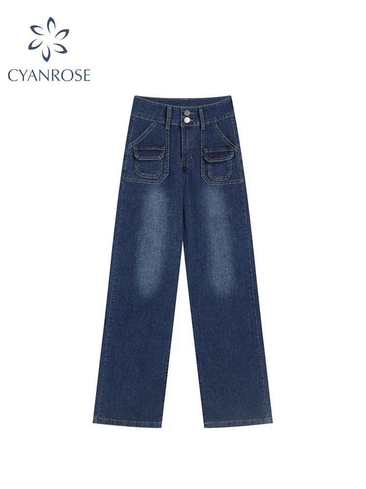 Women's Jeans Retro Blue Washed Wide Leg Cowboy Pants Loose Casual Streetwear Female Fashion Harajuku High Waist Denim Trousers
Women's Jeans Retro Blue Washed Wide Leg Cowboy Pants Loose Casual Streetwear Female Fashion Harajuku High Waist Denim Trousers