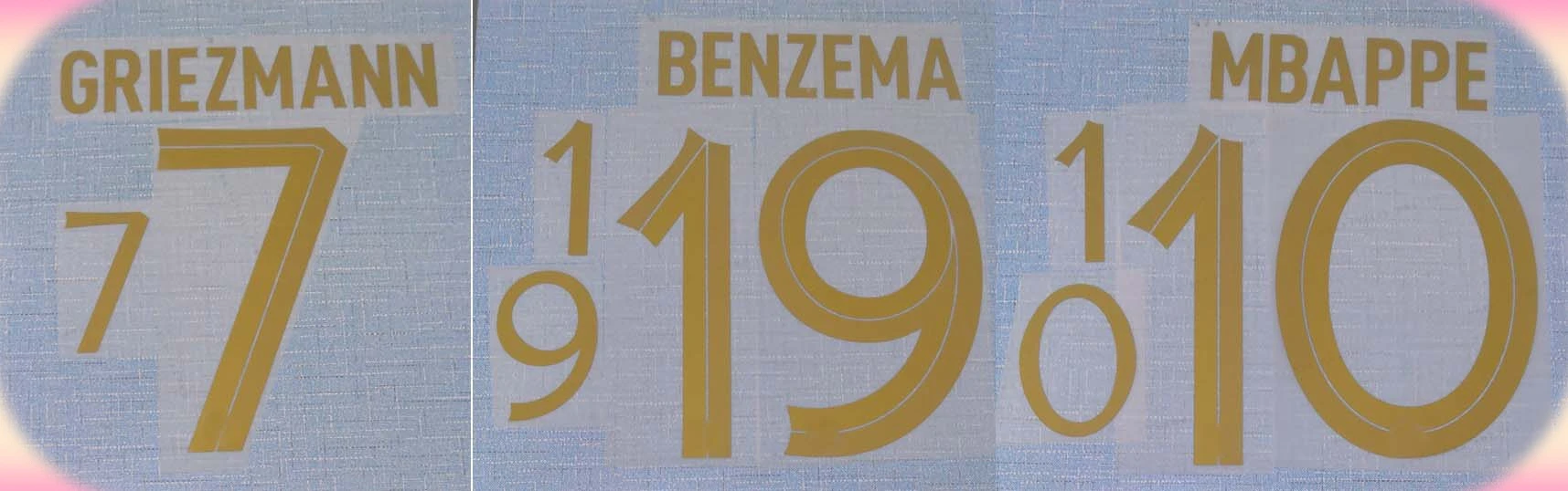 2022 home POGBA GRIEZMANN GIROUDMBAPPE KANTE BENZEMA nameset patch badge 
2022 home POGBA GRIEZMANN GIROUDMBAPPE KANTE BENZEMA nameset patch badge