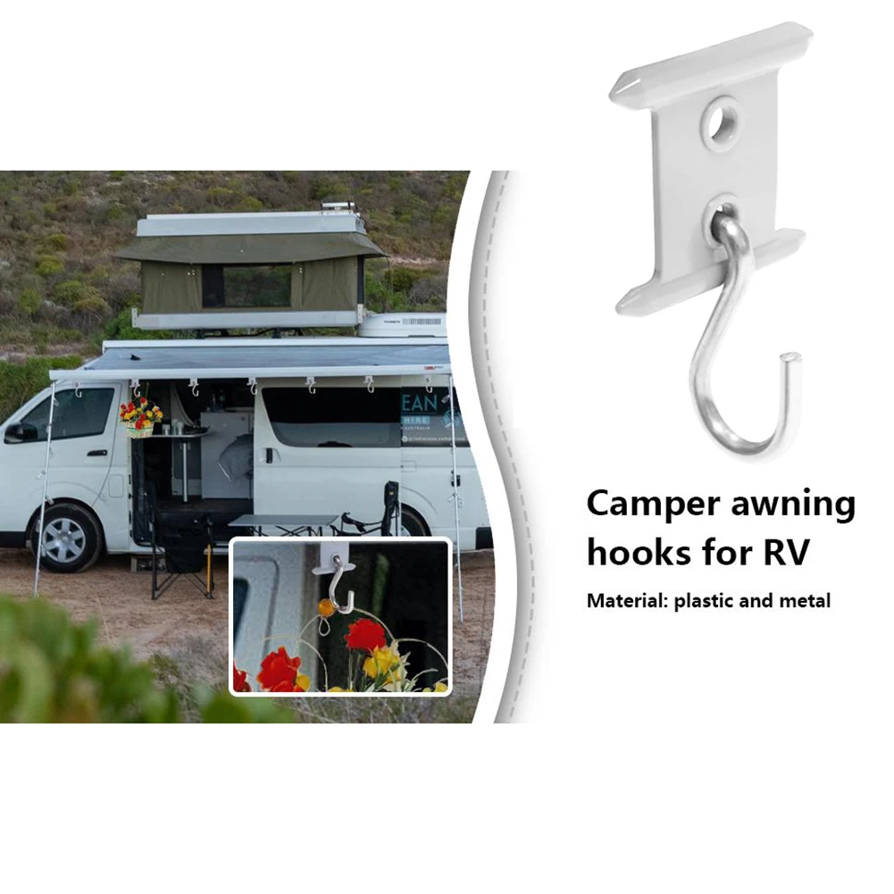 8Pcs Camping Awning Hooks Clips RV Tent Hangers Light Hangers For Caravan Camper White Double Hole Durable Hook Accessories
8Pcs Camping Awning Hooks Clips RV Tent Hangers Light Hangers For Caravan Camper White Double Hole Durable Hook Accessories
