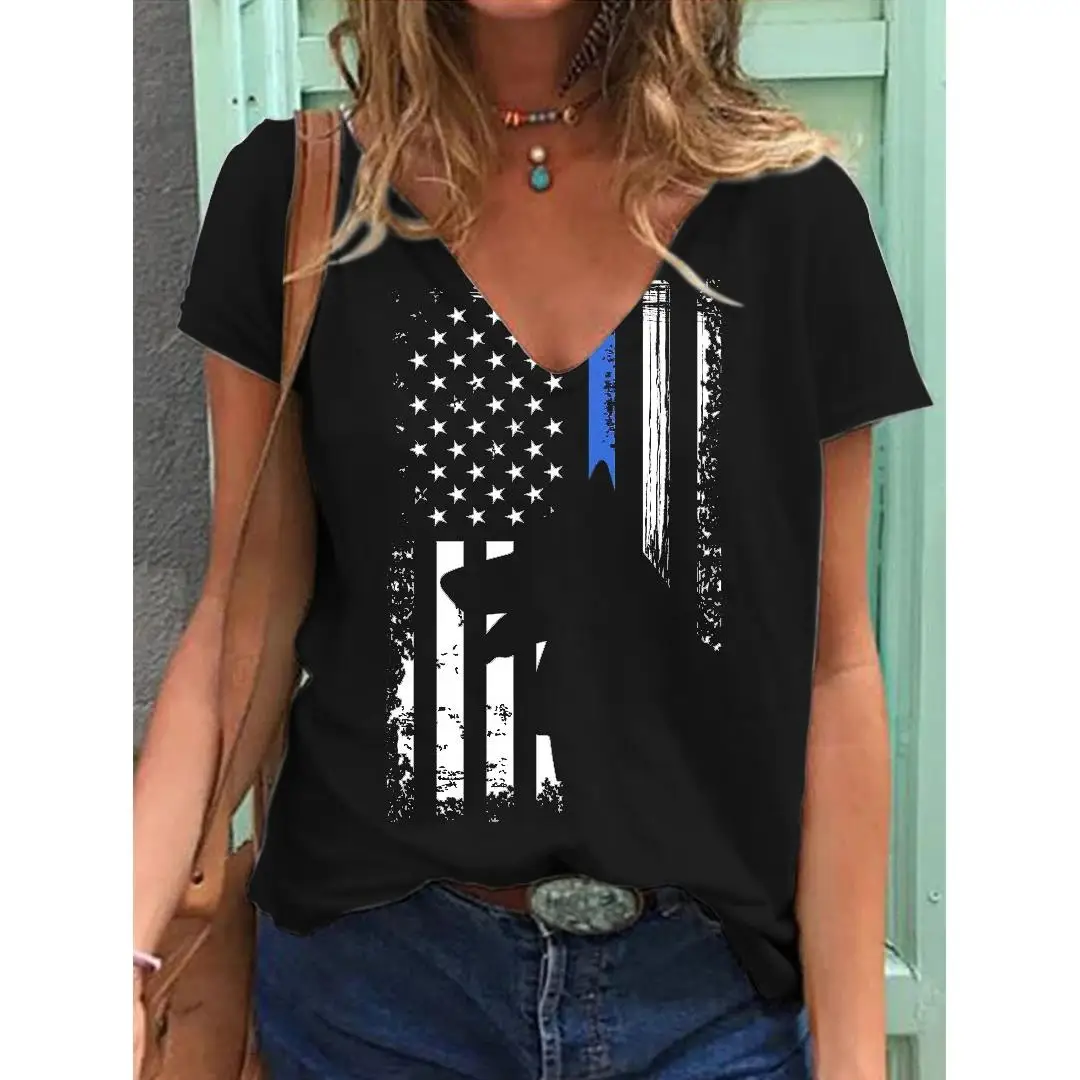 2023 Woman Thumbs up Proud Print Harajuku Summer New Sexy Tshirts Casual V-Neck Short Slee Top Tee Shirt Women Black T-shirt
2023 Woman Thumbs up Proud Print Harajuku Summer New Sexy Tshirts Casual V-Neck Short Slee Top Tee Shirt Women Black T-shirt