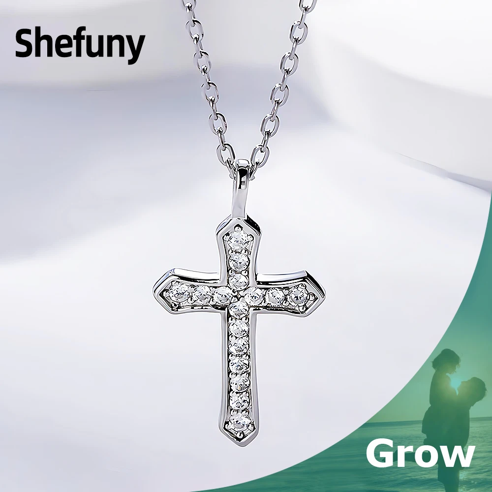 925 Sterling Silver Religious Cross Pendant Chains White Cubic Zirconia Geometric Necklace For Women Fine Jewelry Birthday Gift
925 Sterling Silver Religious Cross Pendant Chains White Cubic Zirconia Geometric Necklace For Women Fine Jewelry Birthday Gift