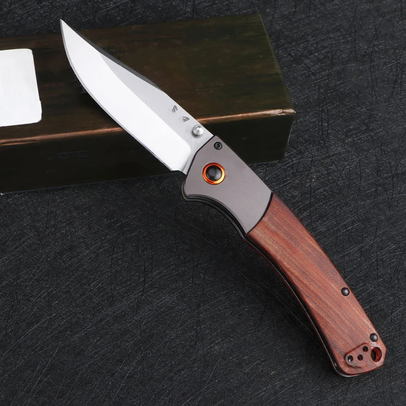 Wooden Handle BM 15080 Tactical Folding Knife 9cr18mov Blade Outdoor Defense Wilderness Survival Pocket Knives EDC Tool
Wooden Handle BM 15080 Tactical Folding Knife 9cr18mov Blade Outdoor Defense Wilderness Survival Pocket Knives EDC Tool