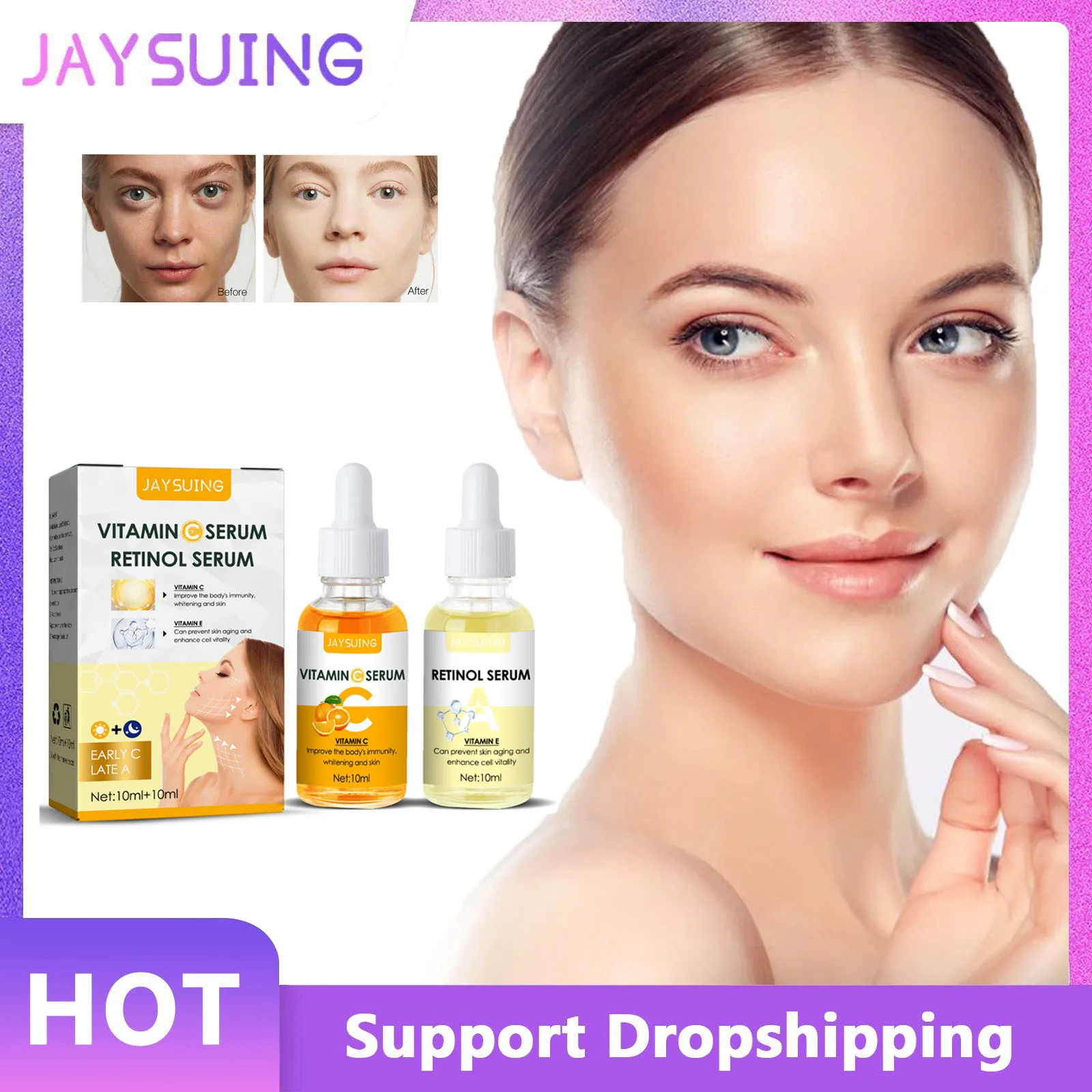 Morning C Night A Firming Serum Reduce Wrinkles Anti-aging Lighten Fine Lines Improves Dull Skin Brightening Essence Combination
Morning C Night A Firming Serum Reduce Wrinkles Anti-aging Lighten Fine Lines Improves Dull Skin Brightening Essence Combination
