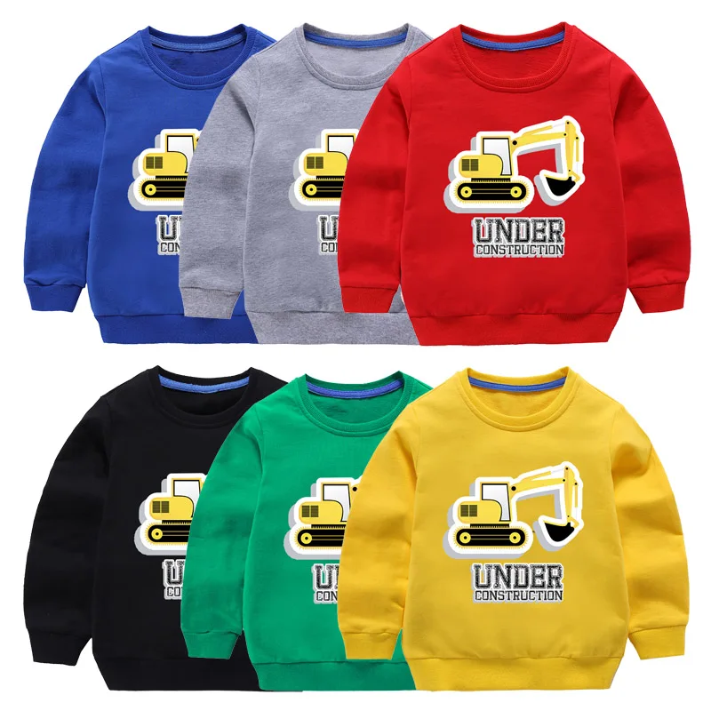 Boys Sweatshirts Autumn Children's Clothing 2022 New Cartoon Excavator Girls Pullover Top Kids Long Sleeve Bottoming Shirt
Boys Sweatshirts Autumn Children's Clothing 2022 New Cartoon Excavator Girls Pullover Top Kids Long Sleeve Bottoming Shirt