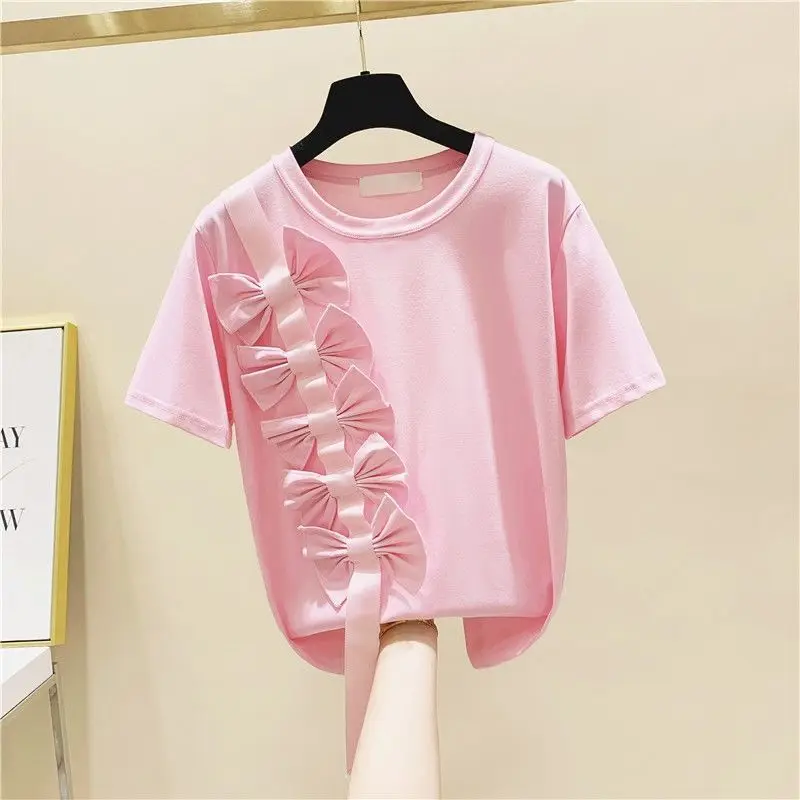 2021 Girls Summer New Korean Style Loose Cotton Girl's T-shirts Medium and Big Children Bow Short Sleeve Western Style Top
2021 Girls Summer New Korean Style Loose Cotton Girl's T-shirts Medium and Big Children Bow Short Sleeve Western Style Top