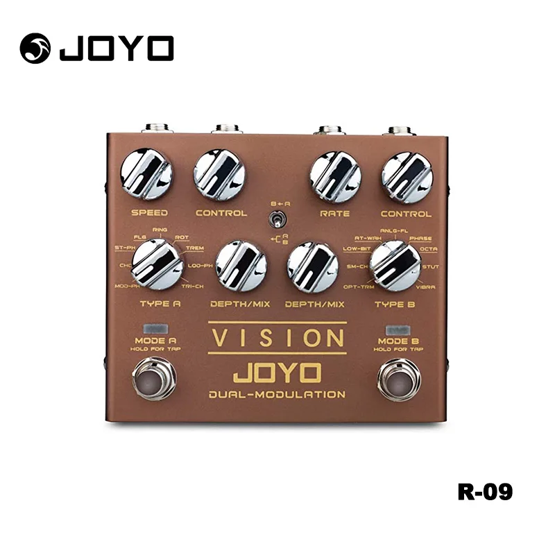 Педаль мультиэффектов JOYO Vision R-09 R Series с двухканальной модуляцией, поддерживает стереовход и выход, 9 эффектов
Педаль мультиэффектов JOYO Vision R-09 R Series с двухканальной модуляцией, поддерживает стереовход и выход, 9 эффектов