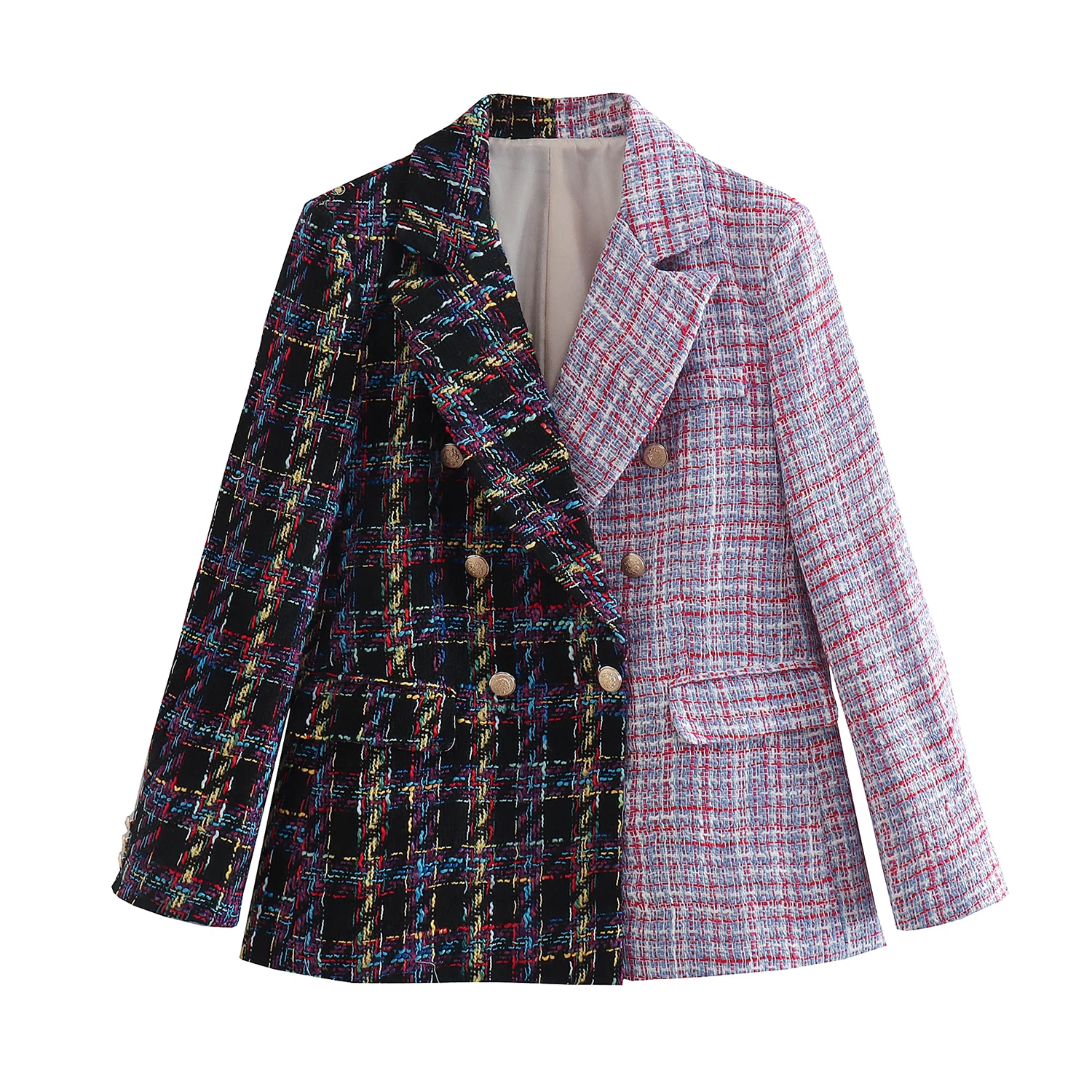 2022 Women Fashion With Pockets Tweed Fitted Blazer Coat Vintage Long Sleeve Color Matching Female Outerwear Chic Veste Femme
2022 Women Fashion With Pockets Tweed Fitted Blazer Coat Vintage Long Sleeve Color Matching Female Outerwear Chic Veste Femme