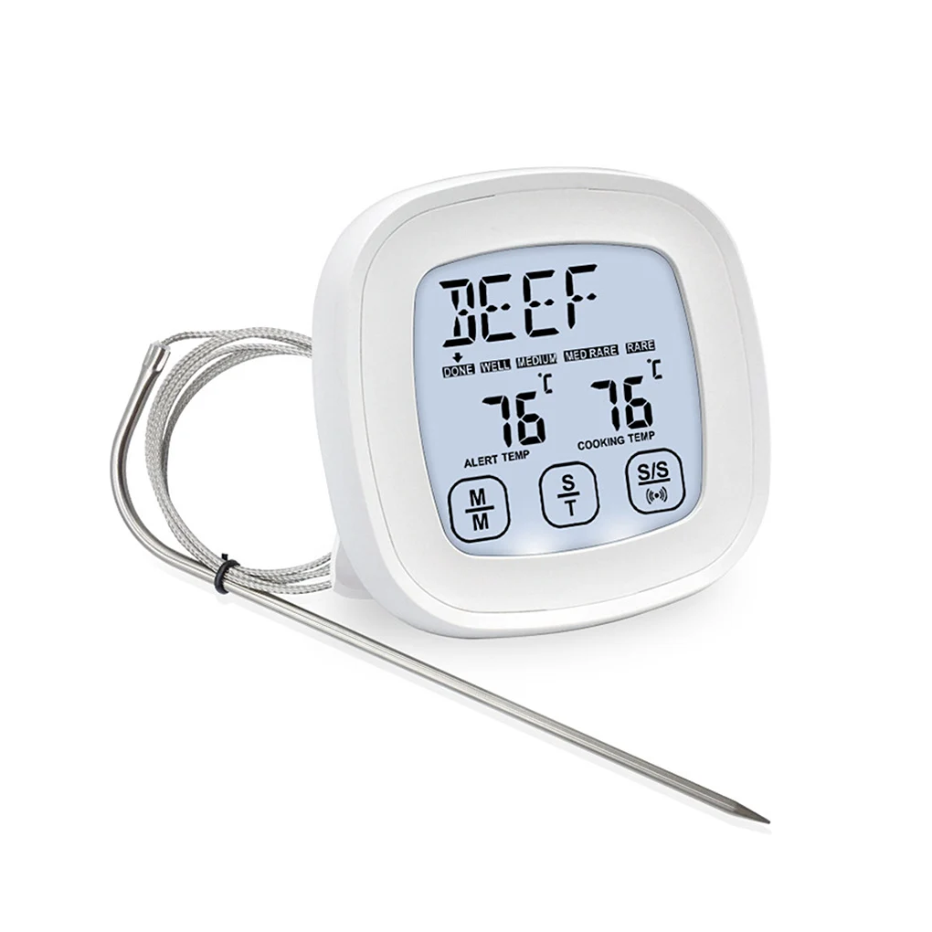 

Термометр для барбекю IPX7, водонепроницаемый измеритель температуры мяса, термостойкий портативный смарт-детектор с кронштейном