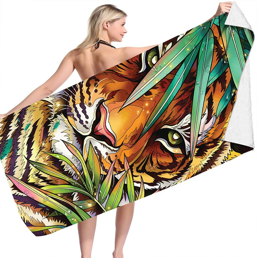 Printed Animals Tiger Tropical Leaves Microfiber Beach Towel Microfiber Quick Dry Adults Summer Sport Towel Travel Sunbath Cloth
Printed Animals Tiger Tropical Leaves Microfiber Beach Towel Microfiber Quick Dry Adults Summer Sport Towel Travel Sunbath Cloth
