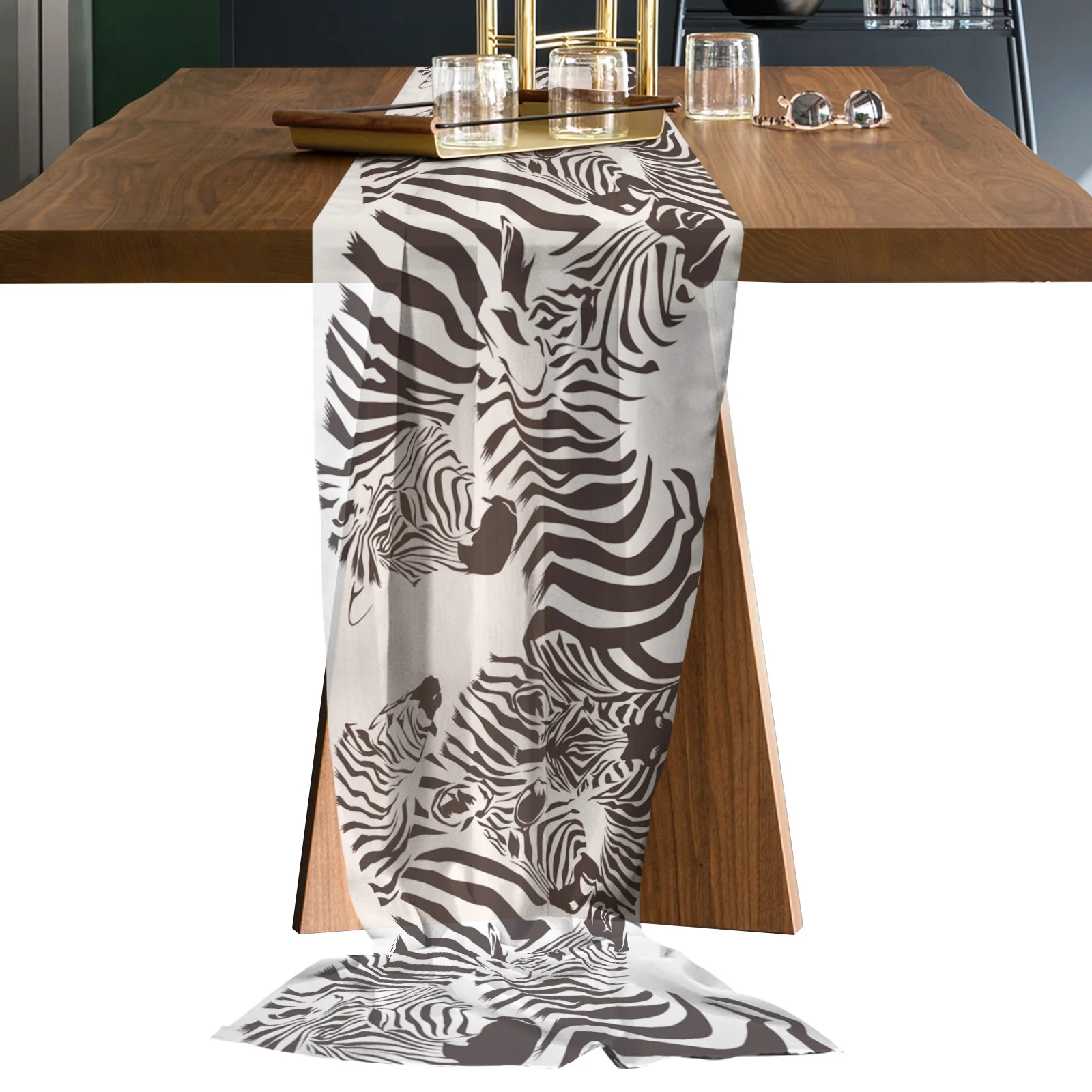 Zebra Animal Gauze Table Runners Wedding Party Decor Dinning Table Printed Chiffon Table Runners Tablecloth for Kitchen
Zebra Animal Gauze Table Runners Wedding Party Decor Dinning Table Printed Chiffon Table Runners Tablecloth for Kitchen
