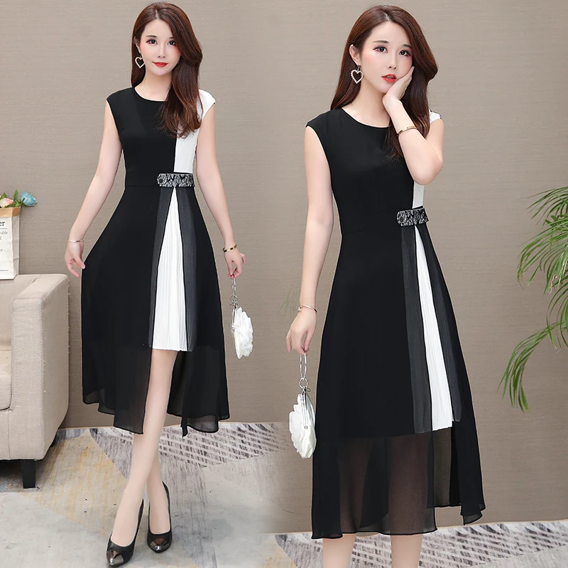 L-5xl Summer Dot Print Chiffon Dress Women Sleeveless O-neck Dresses Vintage Sexy Office Elegant Party Vestidos Mujer
L-5xl Summer Dot Print Chiffon Dress Women Sleeveless O-neck Dresses Vintage Sexy Office Elegant Party Vestidos Mujer