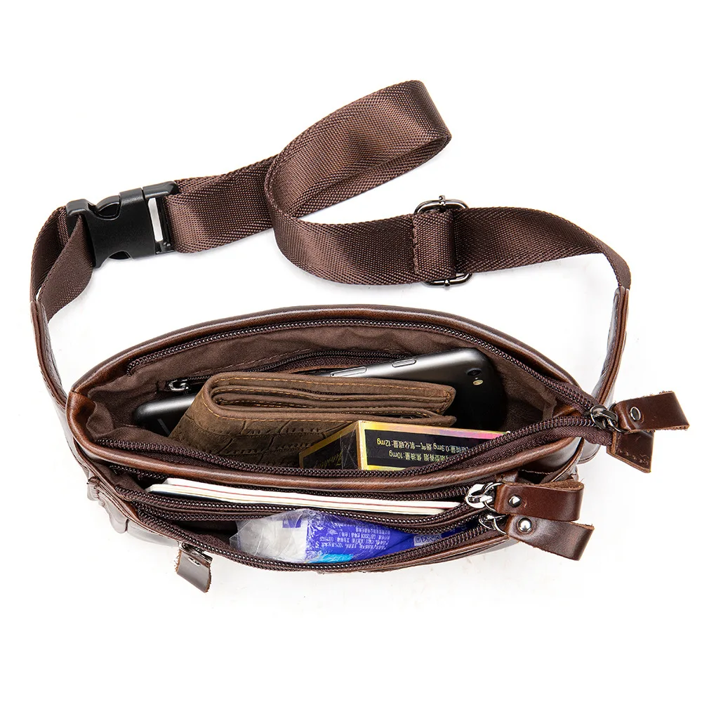Genuine Leather Men's Waist Bag First Layer Cowhide Casual Sports Messenger Chest Bag Men
Genuine Leather Men's Waist Bag First Layer Cowhide Casual Sports Messenger Chest Bag Men