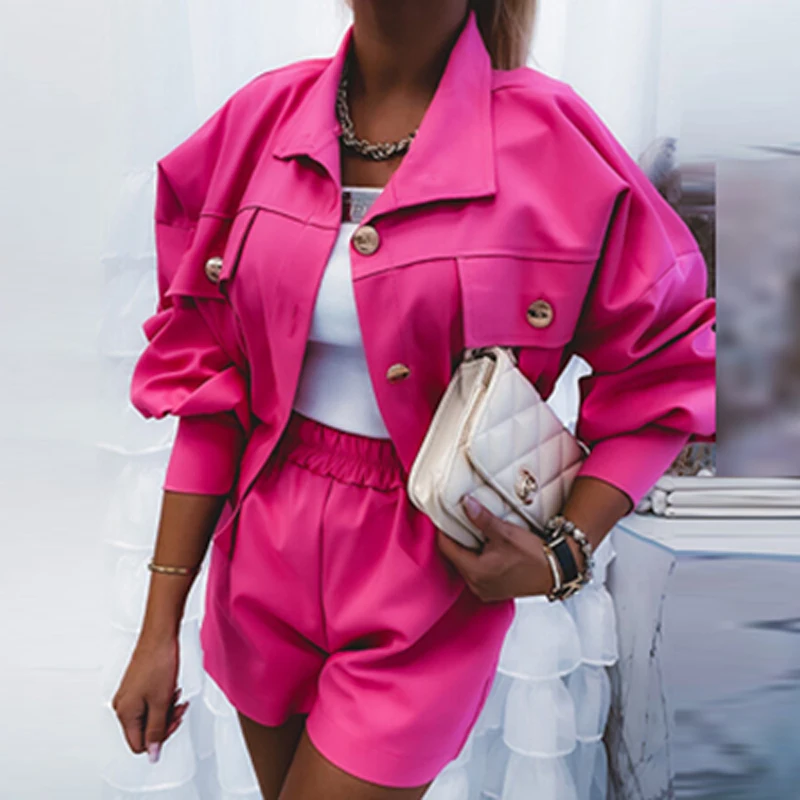 Spring Autumn Long Sleeve Coat Lady 2Pc Set Fashion Printed Office Outfits 2022 Lapel Jacket Top + Elastic Shorts Tracksuit Suit
Spring Autumn Long Sleeve Coat Lady 2Pc Set Fashion Printed Office Outfits 2022 Lapel Jacket Top + Elastic Shorts Tracksuit Suit