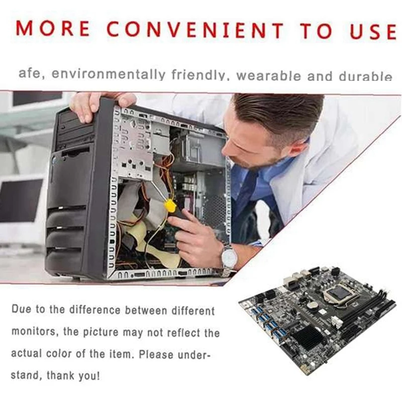 B75 8USB ETH Mining Motherboard+G1620 CPU+Fan+Switch Cable+SATA Cable+Baffle+Thermal Grease B75 BTC Miner Motherboard
B75 8USB ETH Mining Motherboard+G1620 CPU+Fan+Switch Cable+SATA Cable+Baffle+Thermal Grease B75 BTC Miner Motherboard