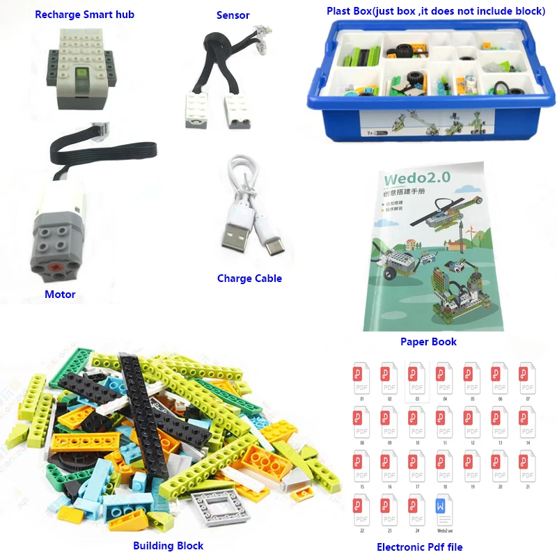 High-Tech Rechargeable WeDo 2.0 Scratch Robotics Construction Building Blocks Compatible Wedo 3.0 Educational DIY Puzzle Toys 
High-Tech Rechargeable WeDo 2.0 Scratch Robotics Construction Building Blocks Compatible Wedo 3.0 Educational DIY Puzzle Toys