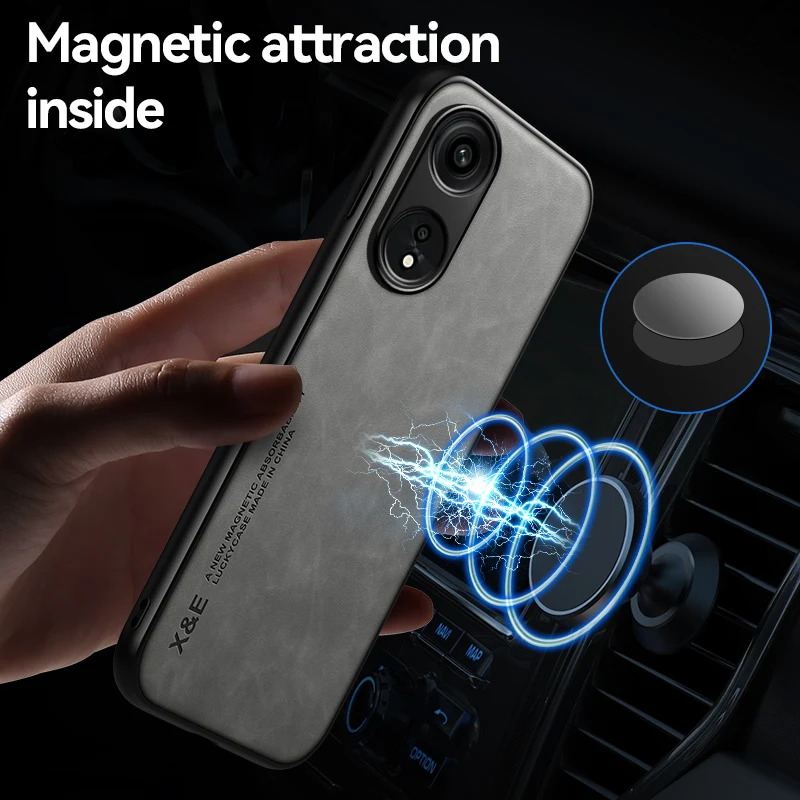 

For OPPO A1 A 1 Pro Case Car Magnetic Holder Phone Case For OPPO A1 a1 Pro PHQ110 6.7" Silicone Leather Shockproof Back Cover