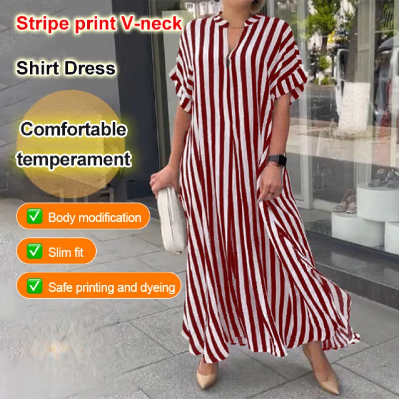 Modern Stripe Cardiganstyle Short Dress with Side Slits
Modern Stripe Cardiganstyle Short Dress with Side Slits
