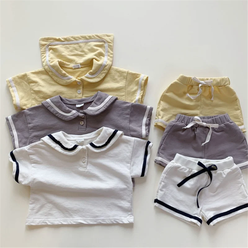 Fashion Baby Boys Girls Clothes Set For Summer Preppy Style Kids Casual Short Sleeve Tops + Shorts 2pcs Baby Clothing For 0-4Y
Fashion Baby Boys Girls Clothes Set For Summer Preppy Style Kids Casual Short Sleeve Tops + Shorts 2pcs Baby Clothing For 0-4Y