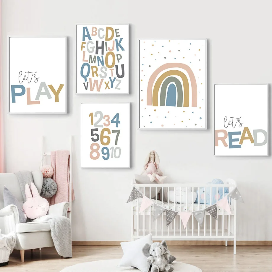 Playroom Cartoon Alphabet 123 Rainbow Nursery Wall Art Canvas Painting Nordic Posters And Prints Pictures Baby Kids Room Decor
Playroom Cartoon Alphabet 123 Rainbow Nursery Wall Art Canvas Painting Nordic Posters And Prints Pictures Baby Kids Room Decor