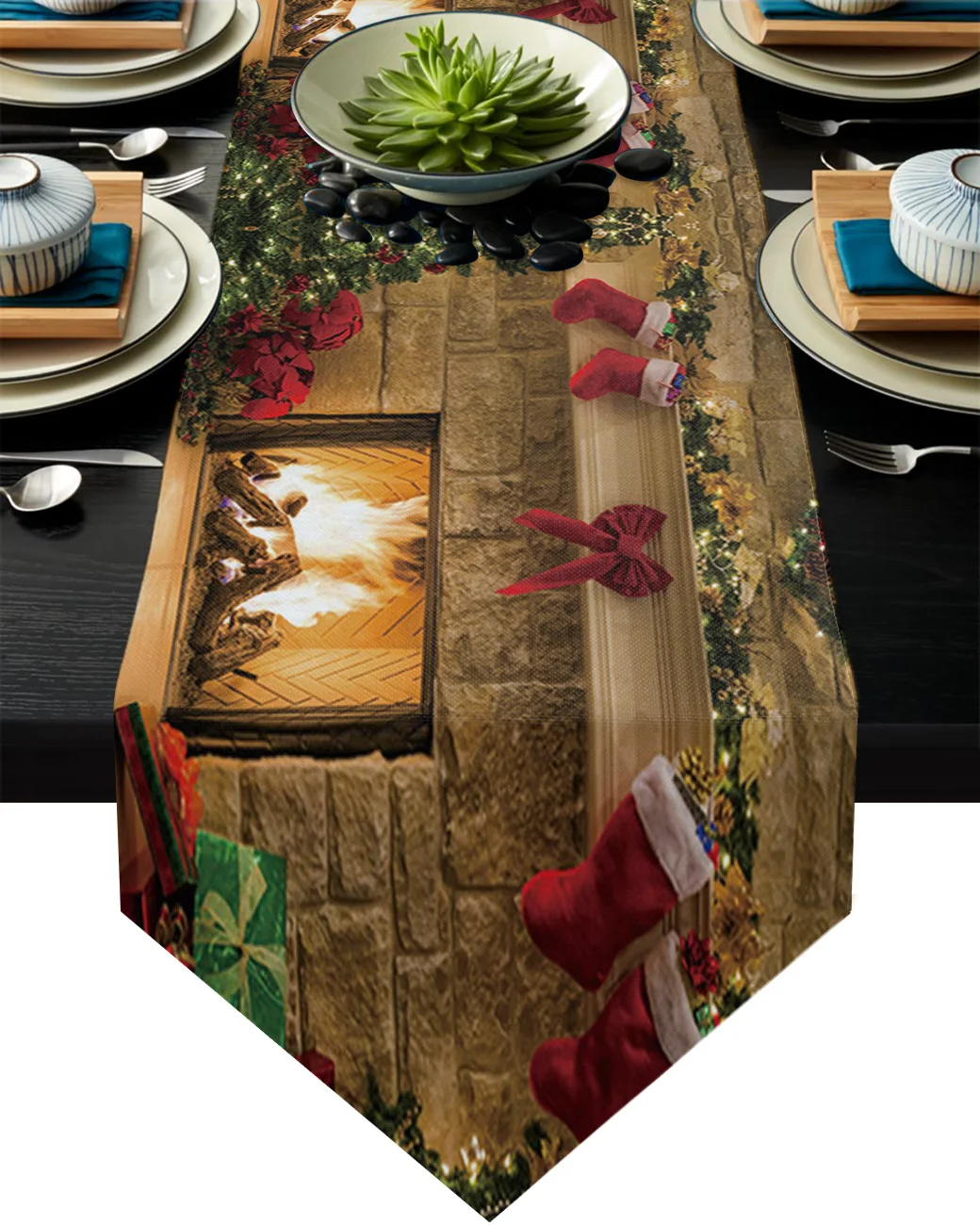 Merry Christmas Fireplace Christmas Gift Socks Table Runner Desktop Tablecloth Decorations For Home Xmas New Year Ornaments
Merry Christmas Fireplace Christmas Gift Socks Table Runner Desktop Tablecloth Decorations For Home Xmas New Year Ornaments