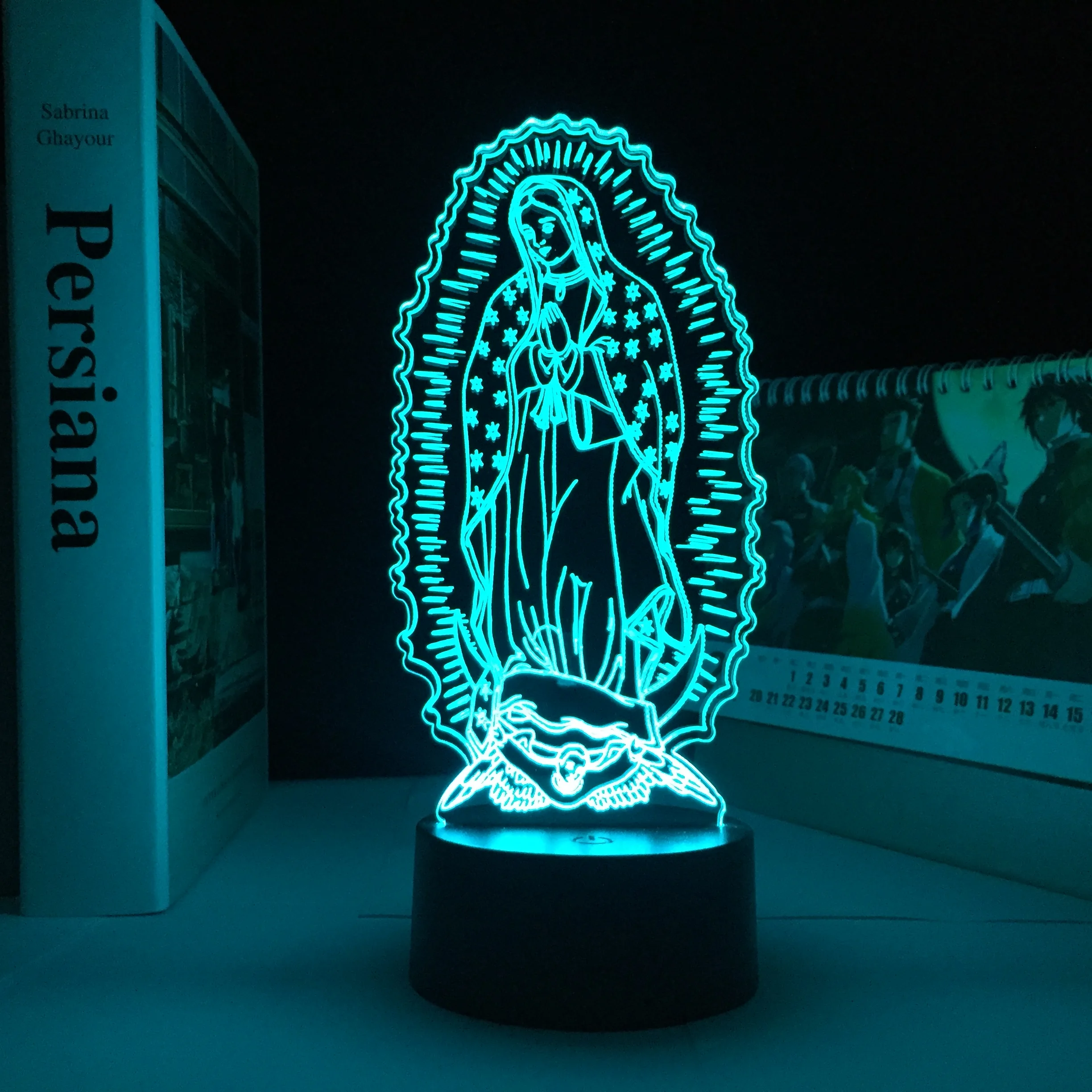 Ночник с крестом Иисуса из Библии христианская серия 3D лампы акриловая пластина