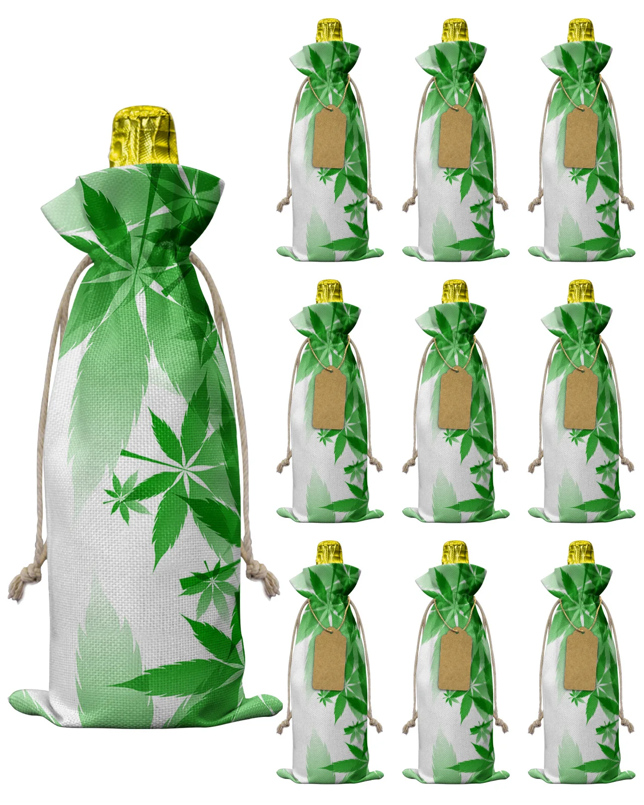 10pcs Green Leaf Gradient Drawstring Wine Bottle Covers Reusable Bottle Wrap Gift Package Party Decor Wine Bags
10pcs Green Leaf Gradient Drawstring Wine Bottle Covers Reusable Bottle Wrap Gift Package Party Decor Wine Bags