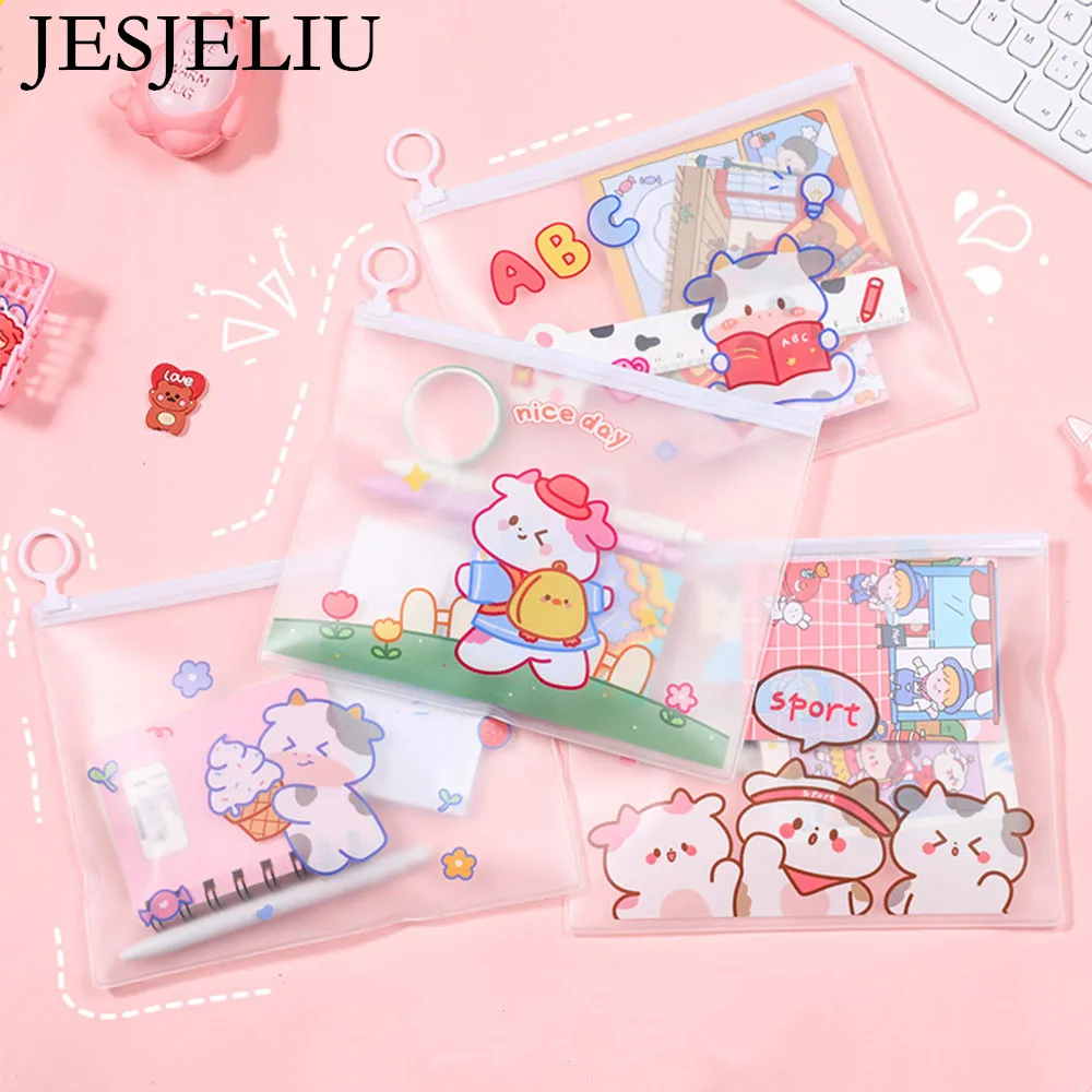 Cute Cow File Bag Stationery Organizer Finger Ring Zipper Bag Portable Pen Bag Transparent Data Bag Stationery for Girls Gifts
Cute Cow File Bag Stationery Organizer Finger Ring Zipper Bag Portable Pen Bag Transparent Data Bag Stationery for Girls Gifts