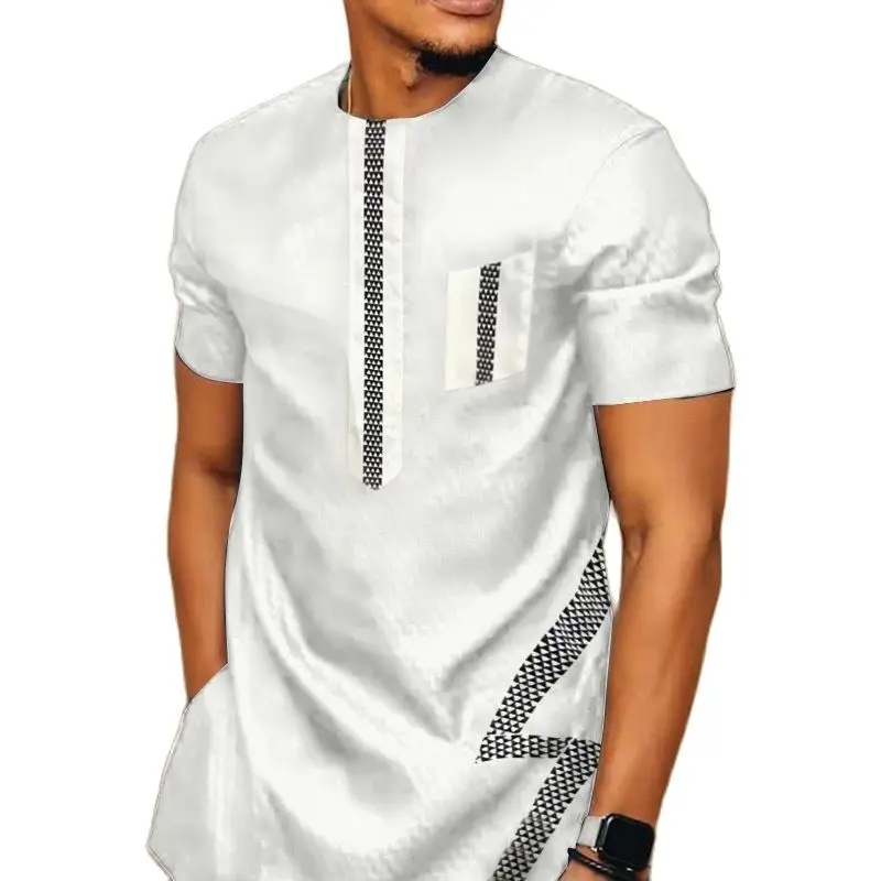 Белая рубашка с Африканским традиционным принтом для мужчин 2023, брендовые Дашики с коротким рукавом, топы, рубашки, Мужская Уличная одежда, повседневная африканская одежда
Белая рубашка с Африканским традиционным принтом для мужчин 2023, брендовые Дашики с коротким рукавом, топы, рубашки, Мужская Уличная одежда, повседневная африканская одежда