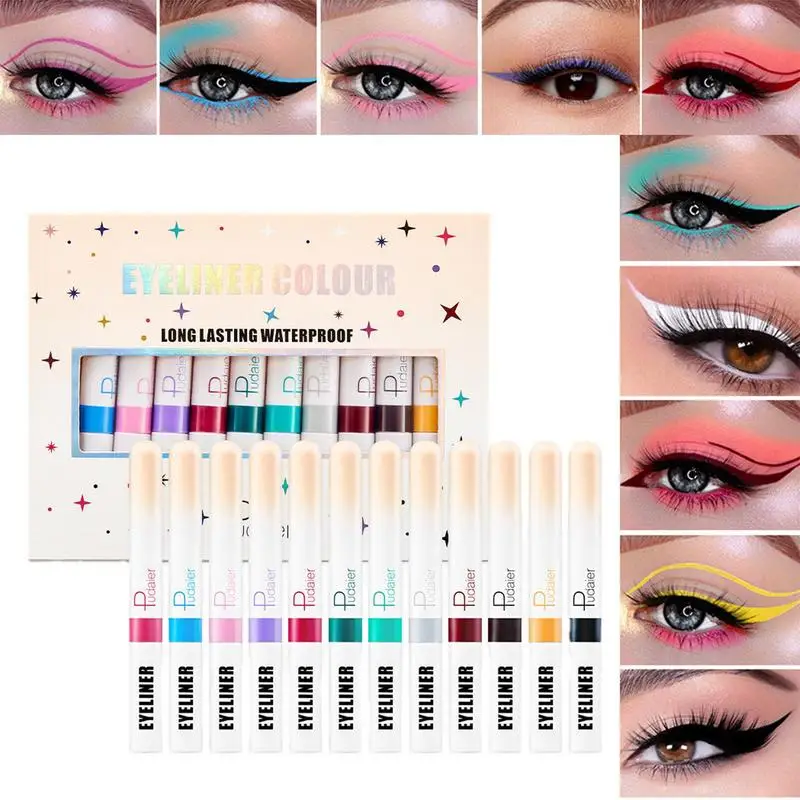 Colored Liquid Eyeliner 12 Colors UV Glow Matte Eyeliner Colorful Eye Liner Gel Pigmented Long Lasting Waterproof Eyes Makeup
Colored Liquid Eyeliner 12 Colors UV Glow Matte Eyeliner Colorful Eye Liner Gel Pigmented Long Lasting Waterproof Eyes Makeup