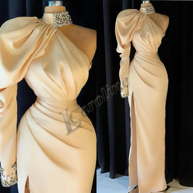 Caroline Light Yellow Crystal Sexy Pleat One-Shoulder Evening Dress Slit Prom Gowns Cocktail Party Custom Made Robes De Soirée
Caroline Light Yellow Crystal Sexy Pleat One-Shoulder Evening Dress Slit Prom Gowns Cocktail Party Custom Made Robes De Soirée