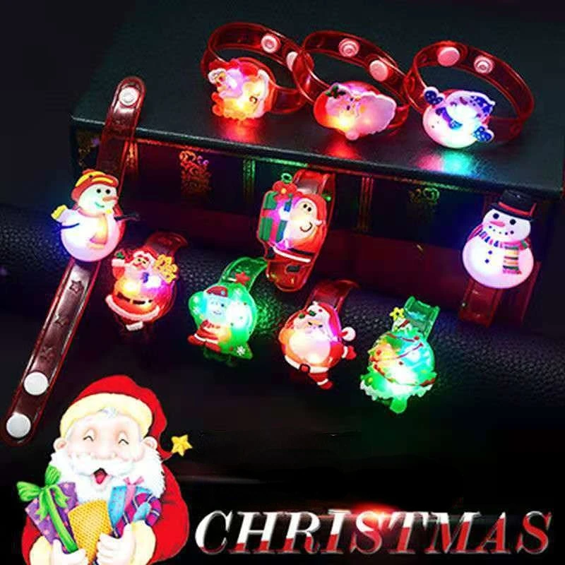 12PCS Christmas Gift Luminous Bracelet Soft Rubber Watch Toy Led Glitter Wristband Holiday Party Xmas Decoration for Children
12PCS Christmas Gift Luminous Bracelet Soft Rubber Watch Toy Led Glitter Wristband Holiday Party Xmas Decoration for Children