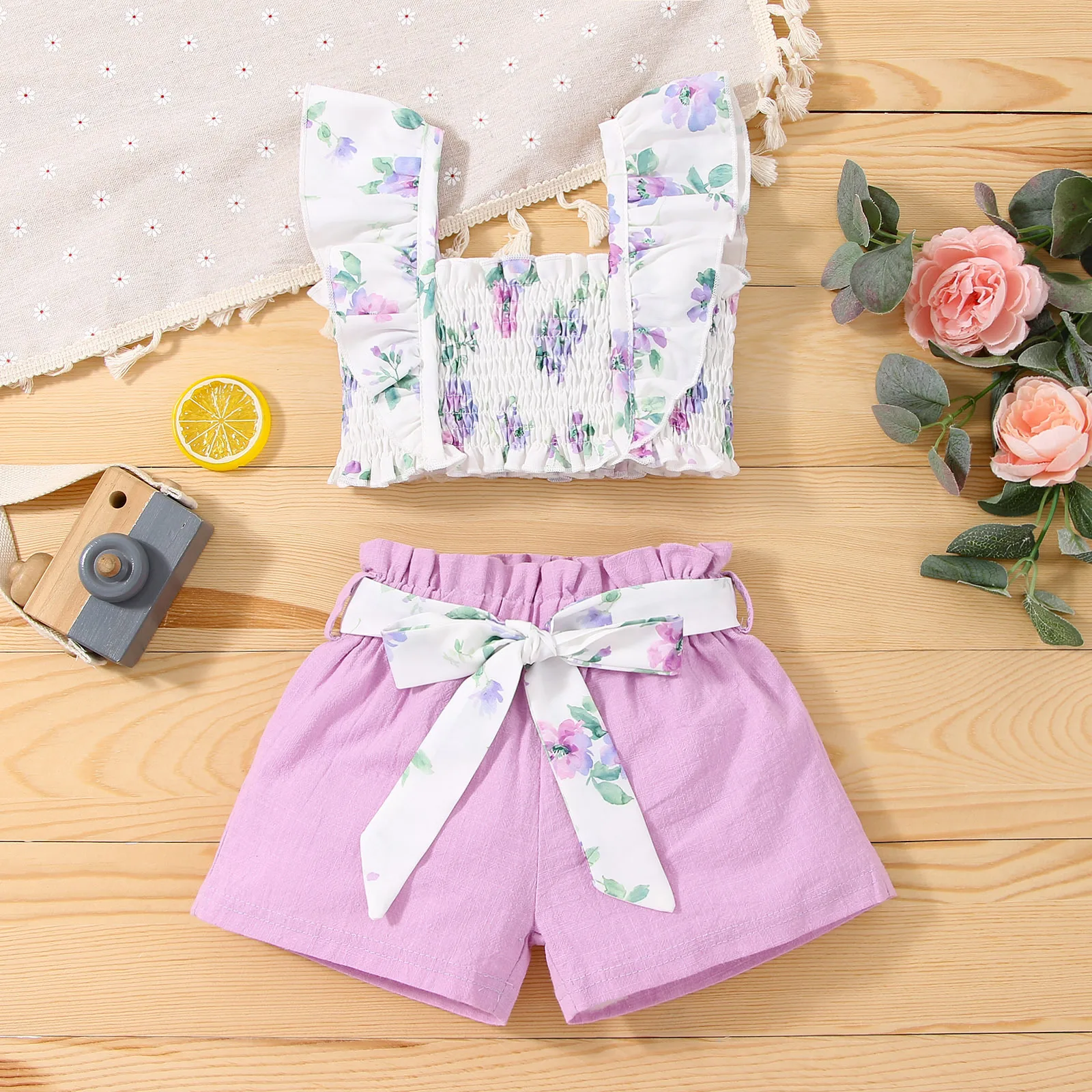 Baby Summer Clothes Toddler Girl Clothing Sets Infant Floral Flying Sleeve Top + Solid Shorts 2pcs Set Children Casual Outfits
Baby Summer Clothes Toddler Girl Clothing Sets Infant Floral Flying Sleeve Top + Solid Shorts 2pcs Set Children Casual Outfits