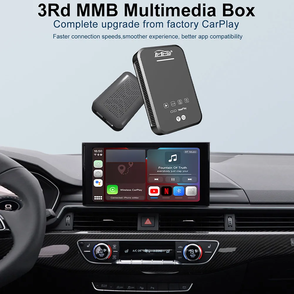 4GB+32GB Wireless Car Player AI Box 11.0 OS Car Player AN Auto Dongle GPS Navigation Waze Youtube Netflix Tik Tok Split Screen 
4GB+32GB Wireless Car Player AI Box 11.0 OS Car Player AN Auto Dongle GPS Navigation Waze Youtube Netflix Tik Tok Split Screen