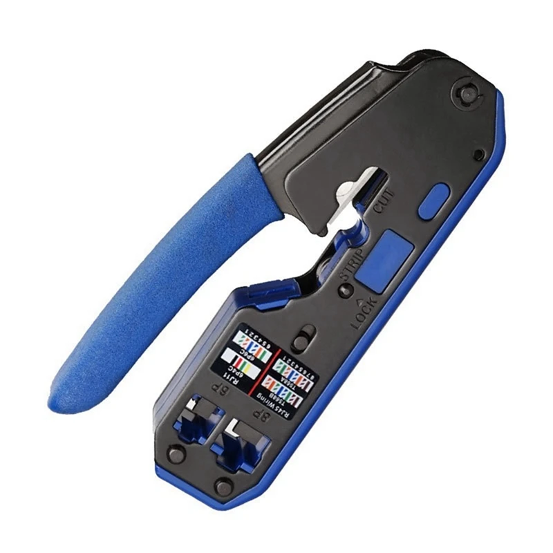 2X RJ45 Crimp Tool Set All-In-One Stripper Cutter With 100 PC CAT6 Pass Through Connectors 100 PC RJ45 Cat6 Covers
2X RJ45 Crimp Tool Set All-In-One Stripper Cutter With 100 PC CAT6 Pass Through Connectors 100 PC RJ45 Cat6 Covers