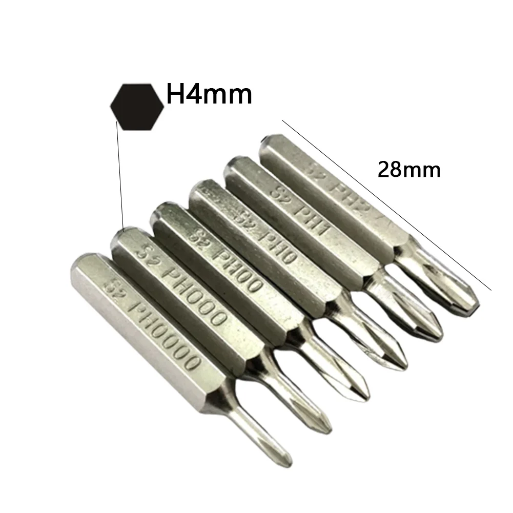 5Pcs Screwdriver Bit H4×28mm Cross Screwdriver Bits PH0000 PH000 PH00 PH0 PH1 PH2 4mm Hex Shank For Nutdrivers Tool Part
5Pcs Screwdriver Bit H4×28mm Cross Screwdriver Bits PH0000 PH000 PH00 PH0 PH1 PH2 4mm Hex Shank For Nutdrivers Tool Part