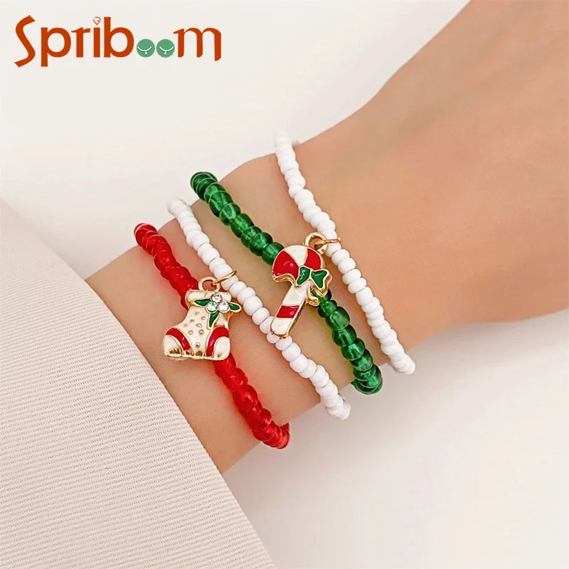 Elk Christmas Tree Bracelet Set Red Green Hand Beaded Bracelets for Women Fashion Jewelry Girls Gifts Xmas Party Accessories
Elk Christmas Tree Bracelet Set Red Green Hand Beaded Bracelets for Women Fashion Jewelry Girls Gifts Xmas Party Accessories