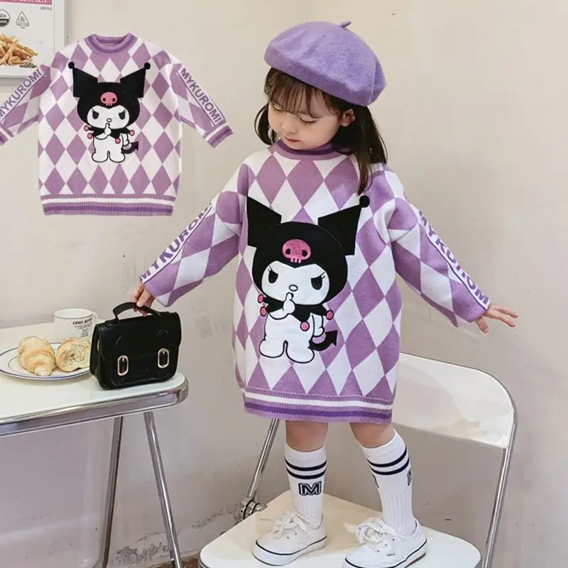Sanrio Kuromi Winter Cartoon Kuromi Round Neck Long-Sleeved Knitted Sweater Skirt Kawaii Anime Plush Kids Birthday Gifts
Sanrio Kuromi Winter Cartoon Kuromi Round Neck Long-Sleeved Knitted Sweater Skirt Kawaii Anime Plush Kids Birthday Gifts