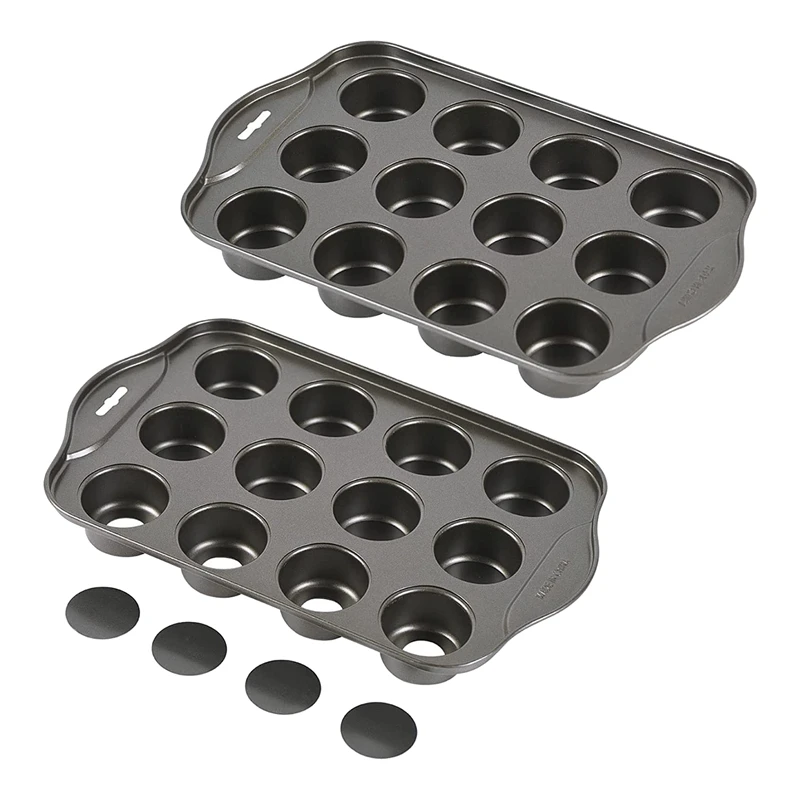 2 Pack Mini Muffin Cheesecake Pan With Removable Bottom, 12 Cavity Nonstick Cupcake Pan
2 Pack Mini Muffin Cheesecake Pan With Removable Bottom, 12 Cavity Nonstick Cupcake Pan