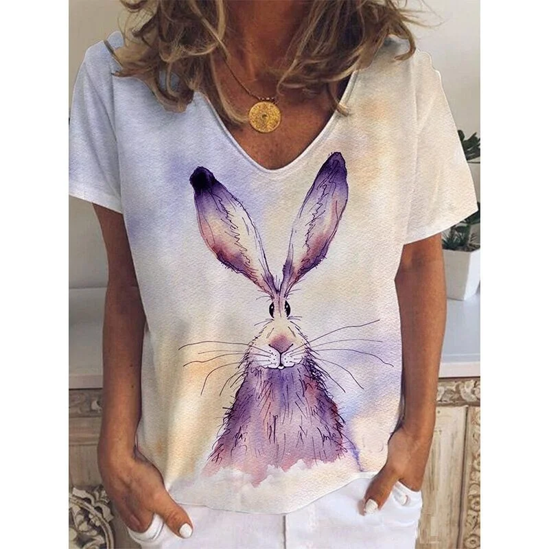 2022 Summer Women's Easter Bunny 3d Printed Happy Easter Short Sleeve V-neck Fashion T-shirt
2022 Summer Women's Easter Bunny 3d Printed Happy Easter Short Sleeve V-neck Fashion T-shirt