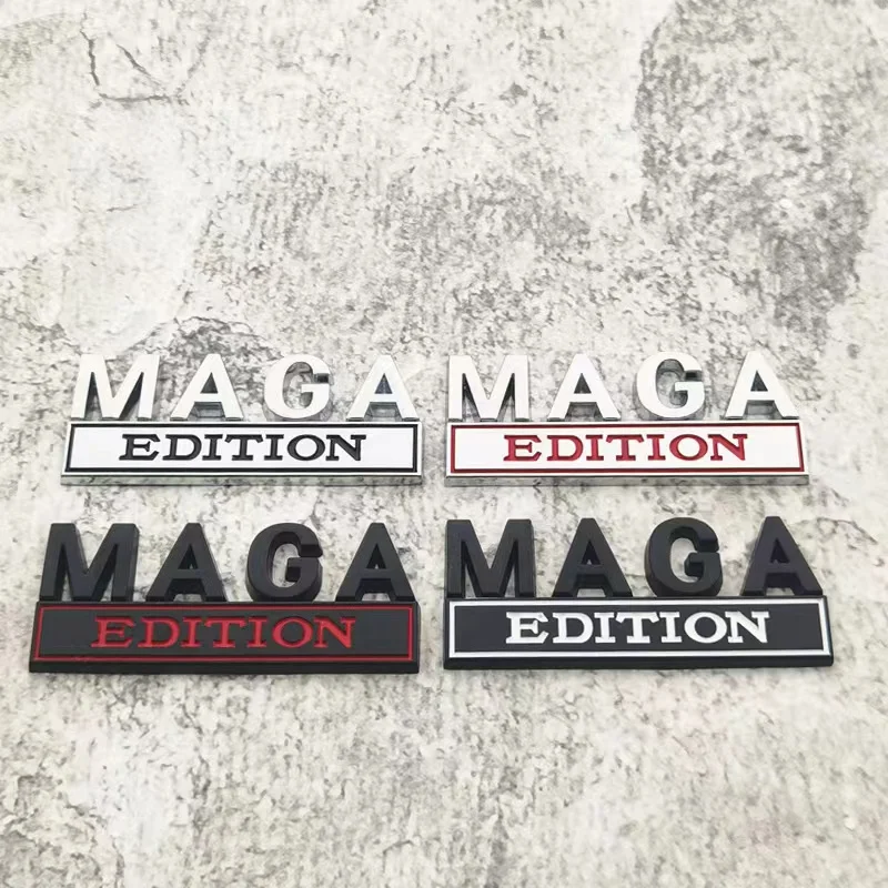 Cross-border hot selling car modification mark MAGA fender mark metal MAGA EDITION body sticker tail mark 
Cross-border hot selling car modification mark MAGA fender mark metal MAGA EDITION body sticker tail mark