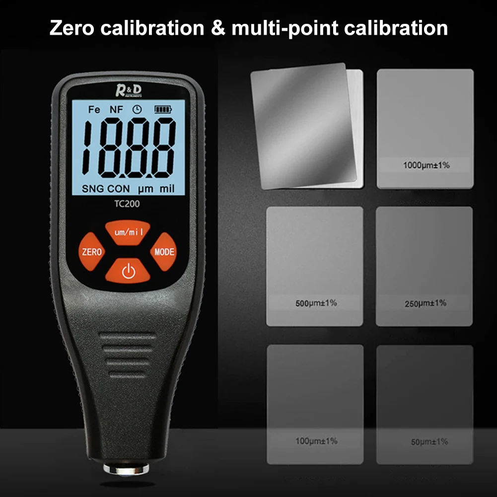 

Thickness Meter Tool LCD Backlight Electroplated Zinc Film Thickness Gauge 0-1500um for Automotive and Industrial Manufacturing