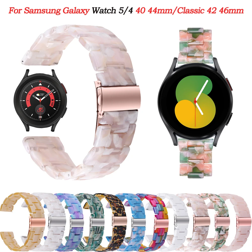 

20mm Resin Silicone Smartwatch For Samsung Watch 4/5 40 44mm/Watch5 Pro 45mm Bands Bracelet Galaxy Watch 4 Classic 42 46mm Strap