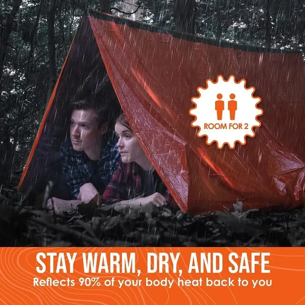 

Blanket Survival Kit Bivy Emergency Sleeping Person Shelter Reusable Thermal Tent 2 Mylar Tent Outdoor Bag Tube Waterproof