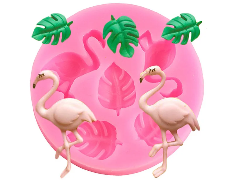 

3D Flamingo Baby Birthday DIY Party Fondant Cake Decorating Turtle Leaf Silicone Molds Cupcake Chocolate Gumpaste Candy Moulds