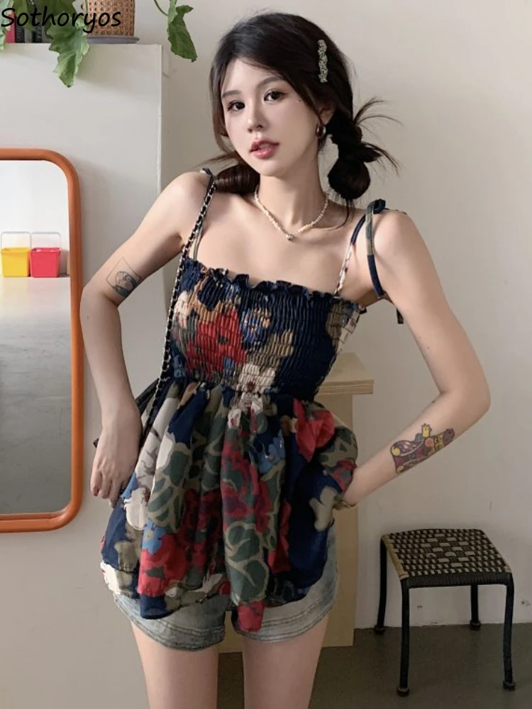 Camisole Women Flowers All-match Daily Creativity Folds Simple Elegant Summer Basics Leisure Korean Style Young Special Sweet
Camisole Women Flowers All-match Daily Creativity Folds Simple Elegant Summer Basics Leisure Korean Style Young Special Sweet
