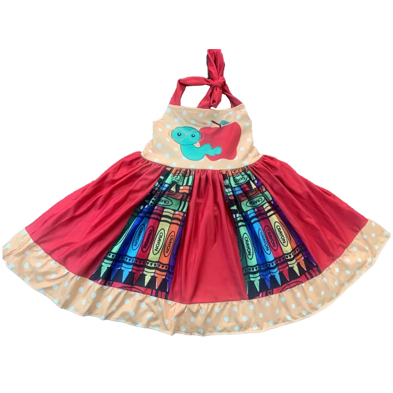 Summer Back To School Clothes Apple Sleeveless Knee Length Twirl Toddler Halter Girls Dresses
Summer Back To School Clothes Apple Sleeveless Knee Length Twirl Toddler Halter Girls Dresses