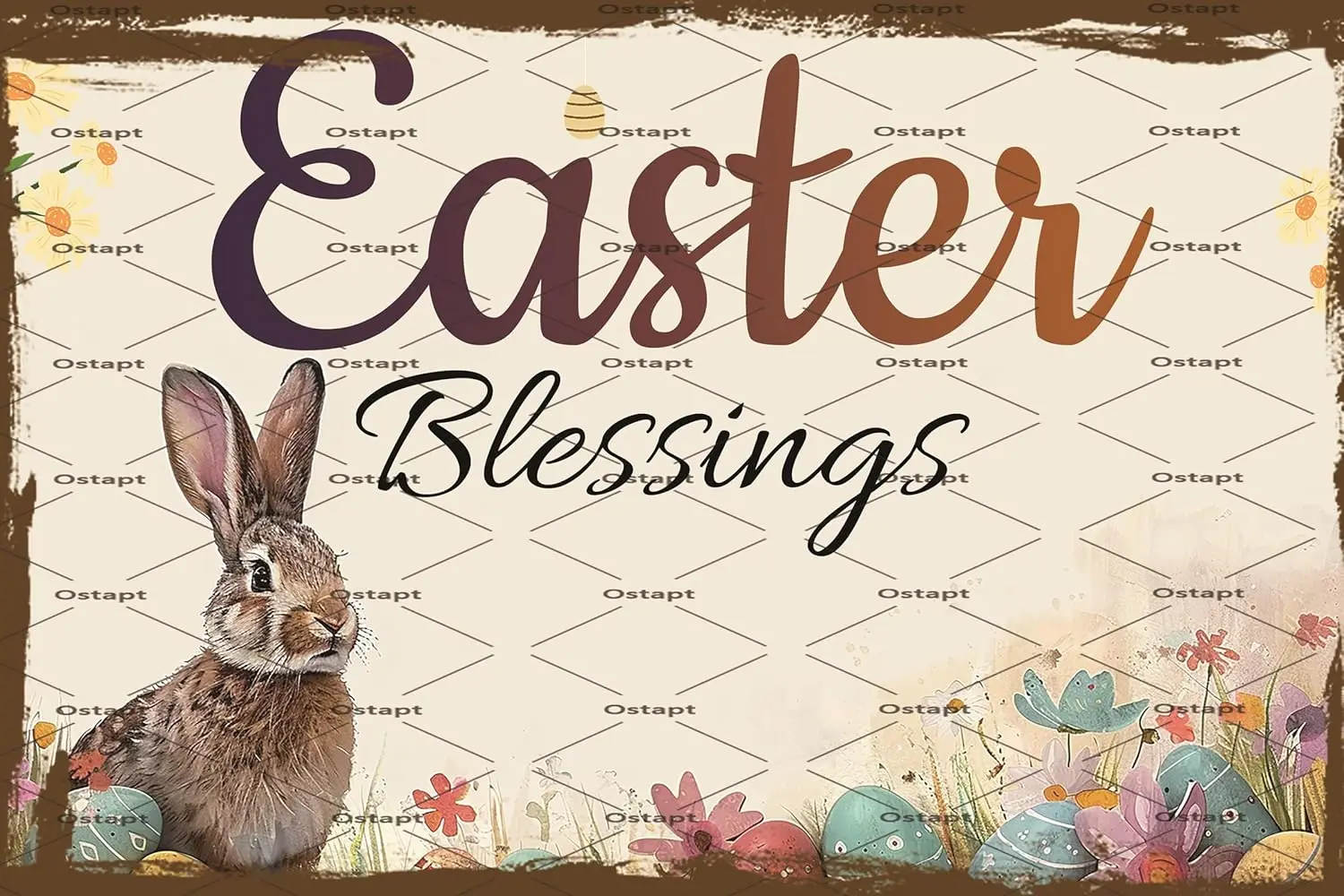 St Ptrcks Dy Ester Decor Blessngs Decortons Sprng Tn Sgn Rbbt Wll Prty For Home Bed
