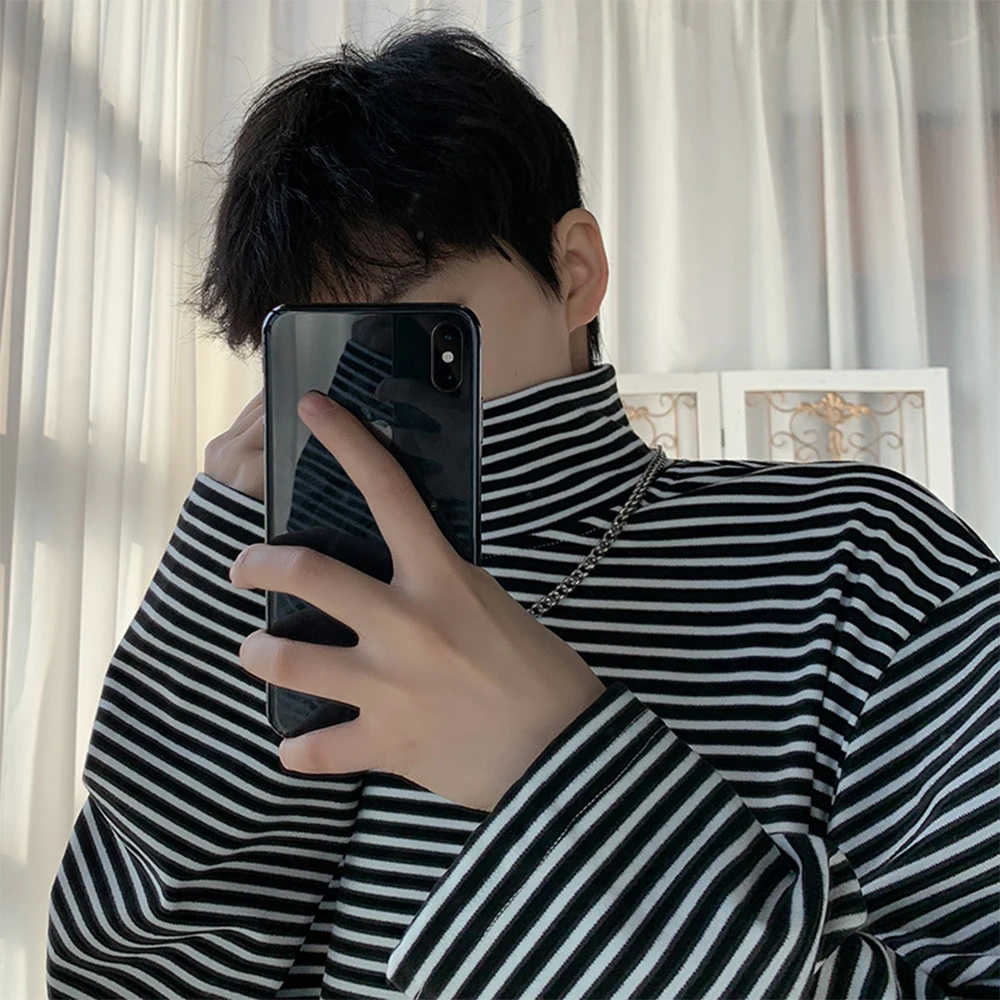 Mens Turtleneck Pullover Striped Printed Thermal Underwear Bottoming Shirts Long Sleeves Fashion Casual T-Shirts Tops Blouse
Mens Turtleneck Pullover Striped Printed Thermal Underwear Bottoming Shirts Long Sleeves Fashion Casual T-Shirts Tops Blouse